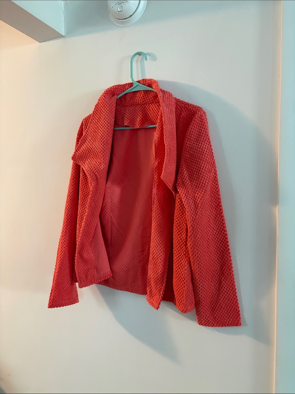 Women's Coral Textured Open-Front Top